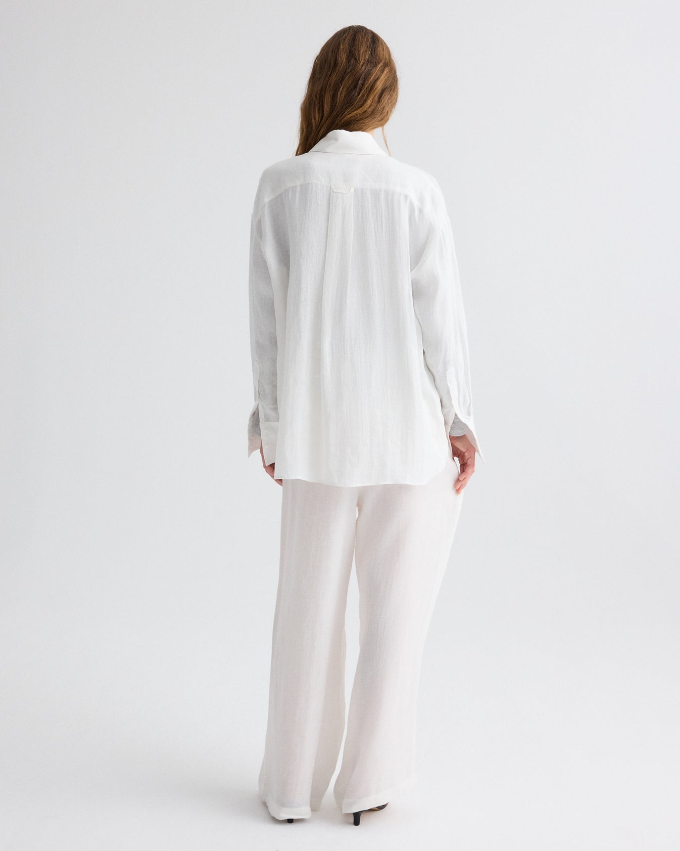 TWP White Big Joe Shirt in Delave Linen view 5