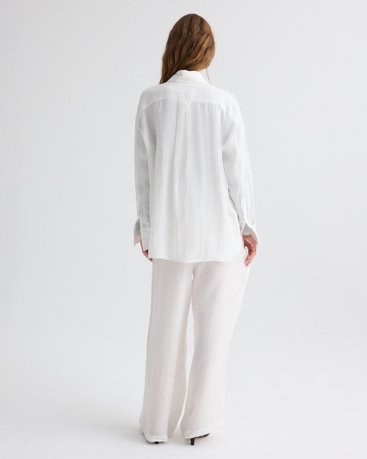 TWP White Big Joe Shirt in Delave Linen view 5