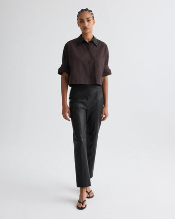 TWP After dark Next Ex Shirt with Crystal Collar in Super Compact Poplin view 3