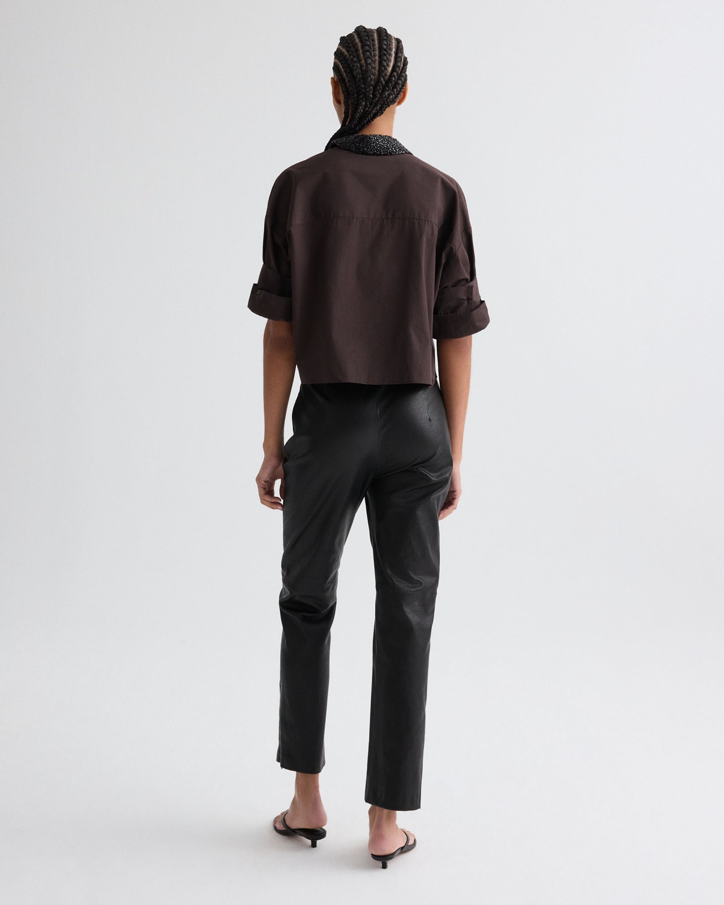 TWP After dark Next Ex Shirt with Crystal Collar in Super Compact Poplin view 5