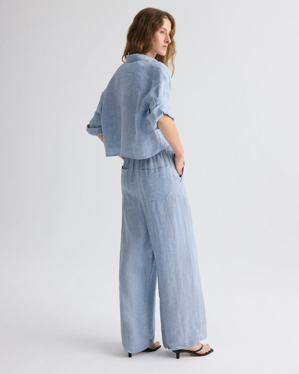 TWP Light indigo Next Ex Shirt in Delave Hemp view 5