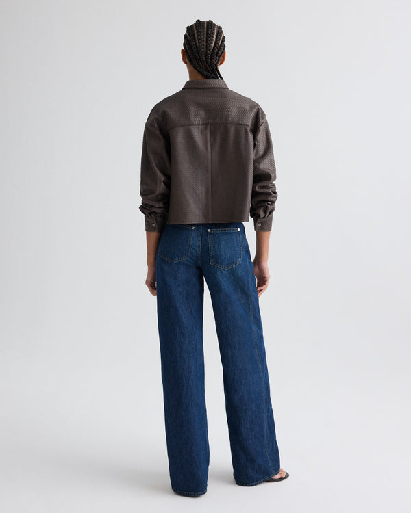 TWP Dark chocolate Little Big Joe Shirt in Embossed Python view 5