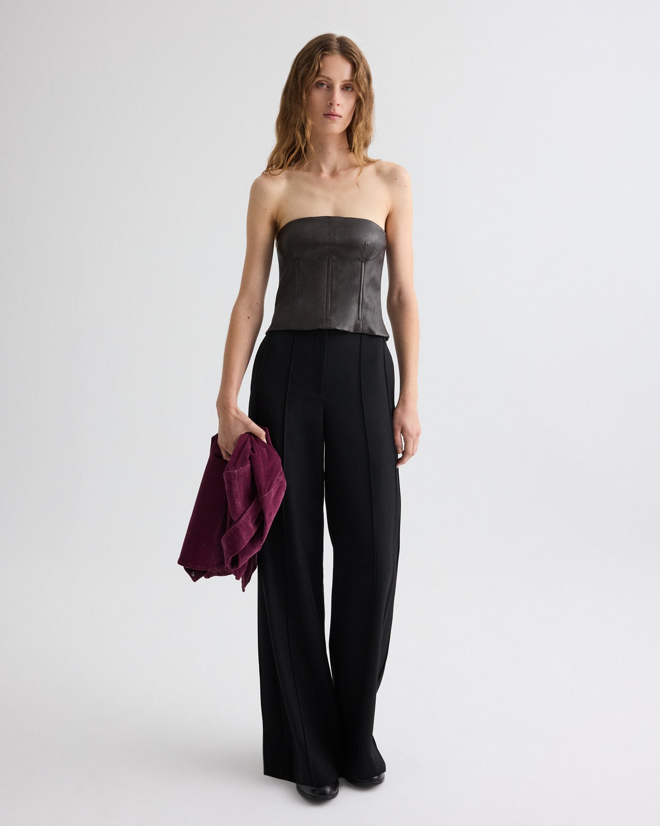 TWP Delicioso Jillian Bustier in Stretch Leather view 1