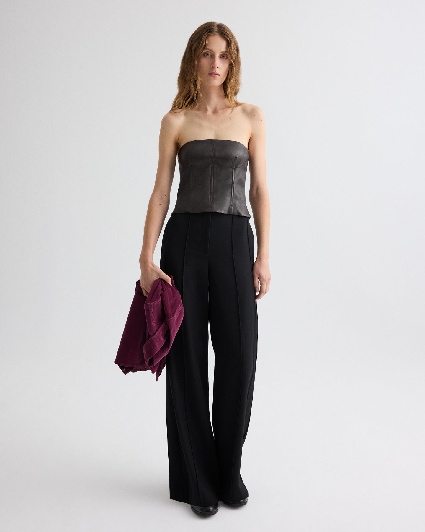 TWP Delicioso Jillian Bustier in Stretch Leather view 1