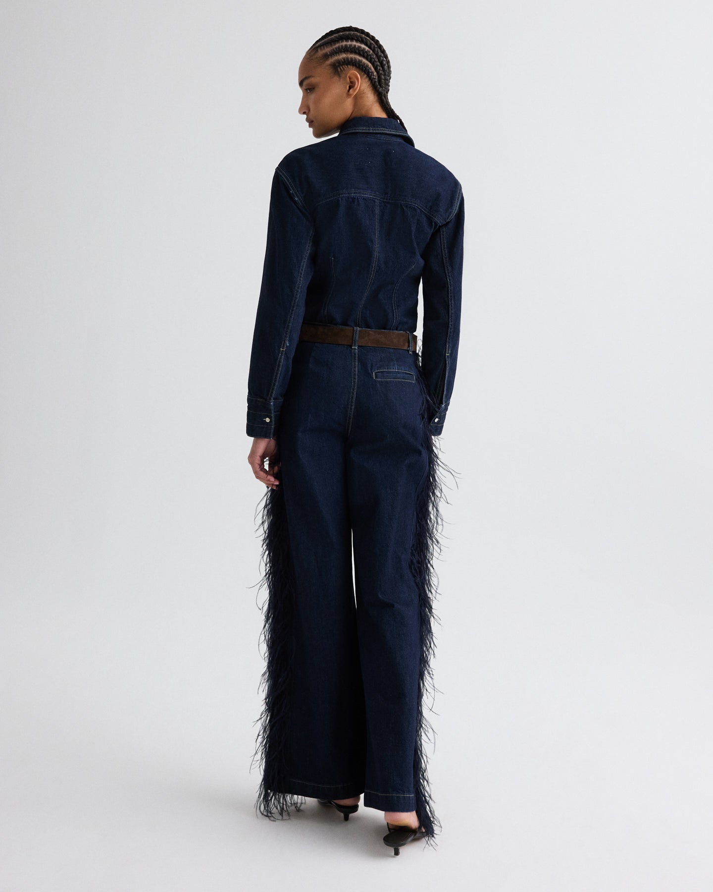 TWP Indigo resin Franny Top in Denim view 5