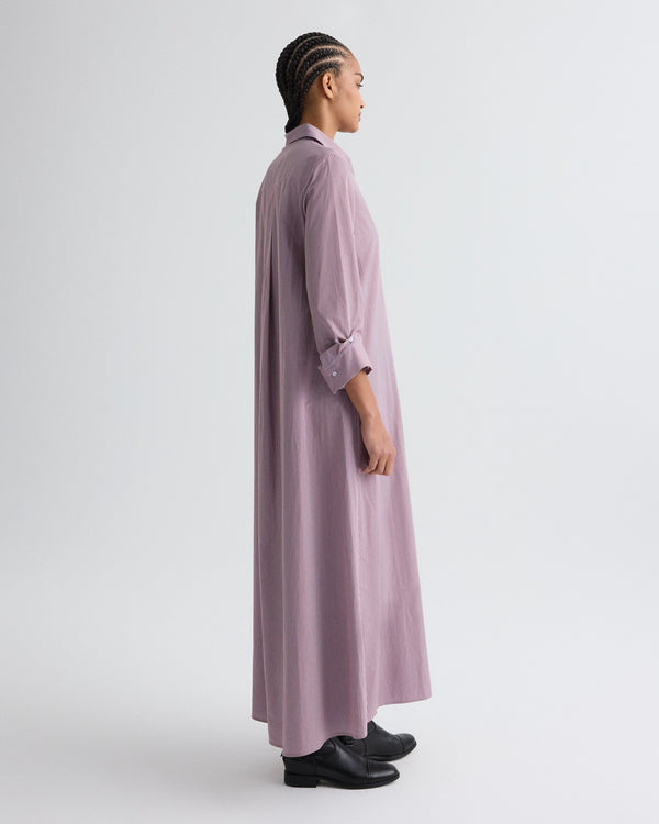 TWP Rust / blue Jenny&#39;s Gown in Framed Micro Striped Shirting view 4