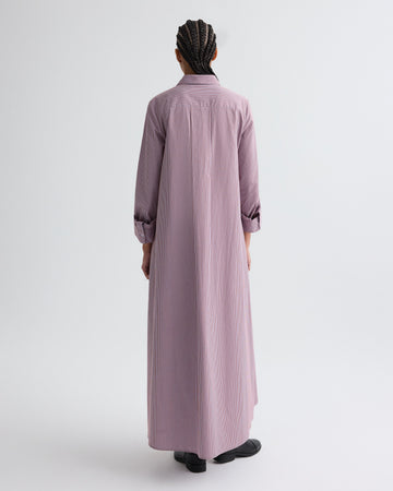 TWP Rust / blue Jenny&#39;s Gown in Framed Micro Striped Shirting view 5