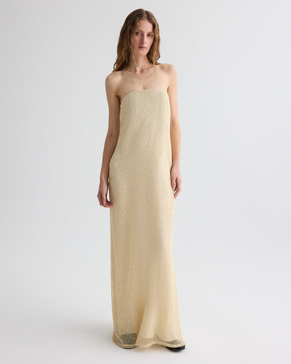TWP Ivory / gold Carolyn&#39;s Gown in Mini Sequin Netting view 1