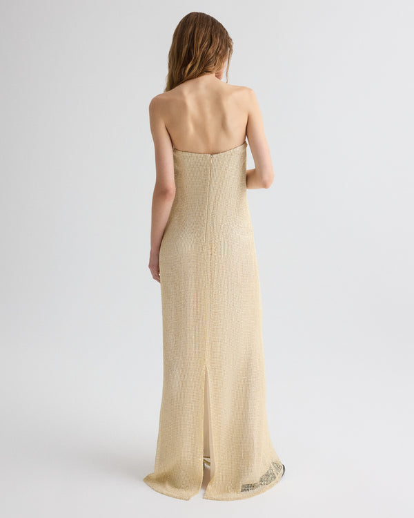 TWP Ivory / gold Carolyn&#39;s Gown in Mini Sequin Netting view 5