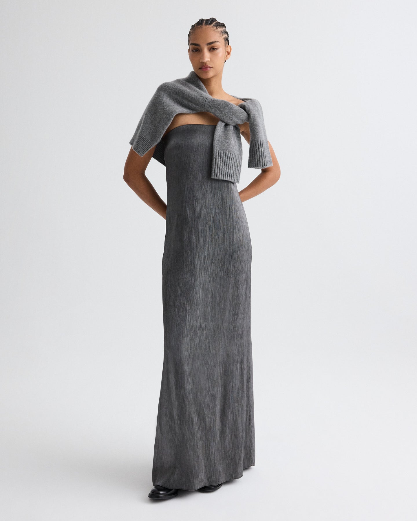 TWP Charcoal Carolyn's Gown in Splintered Metallic view 1