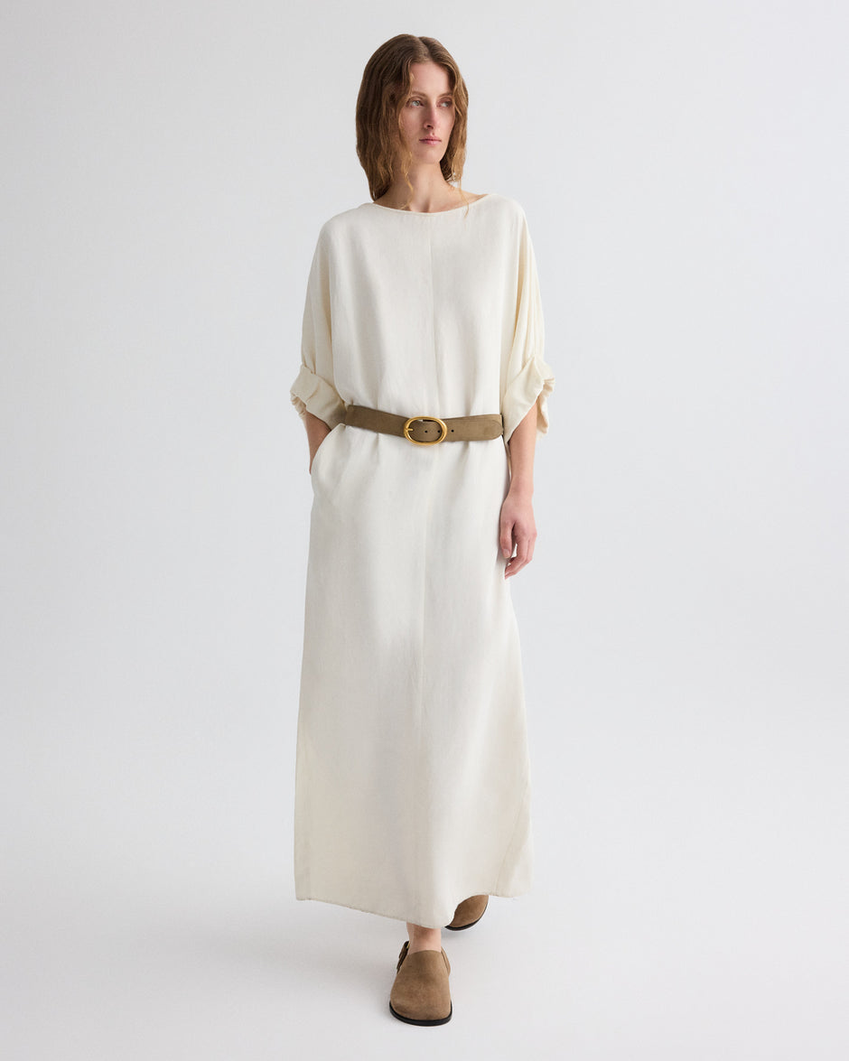 TWP Bone Dress for B Dress in Coated Viscose Linen view 2