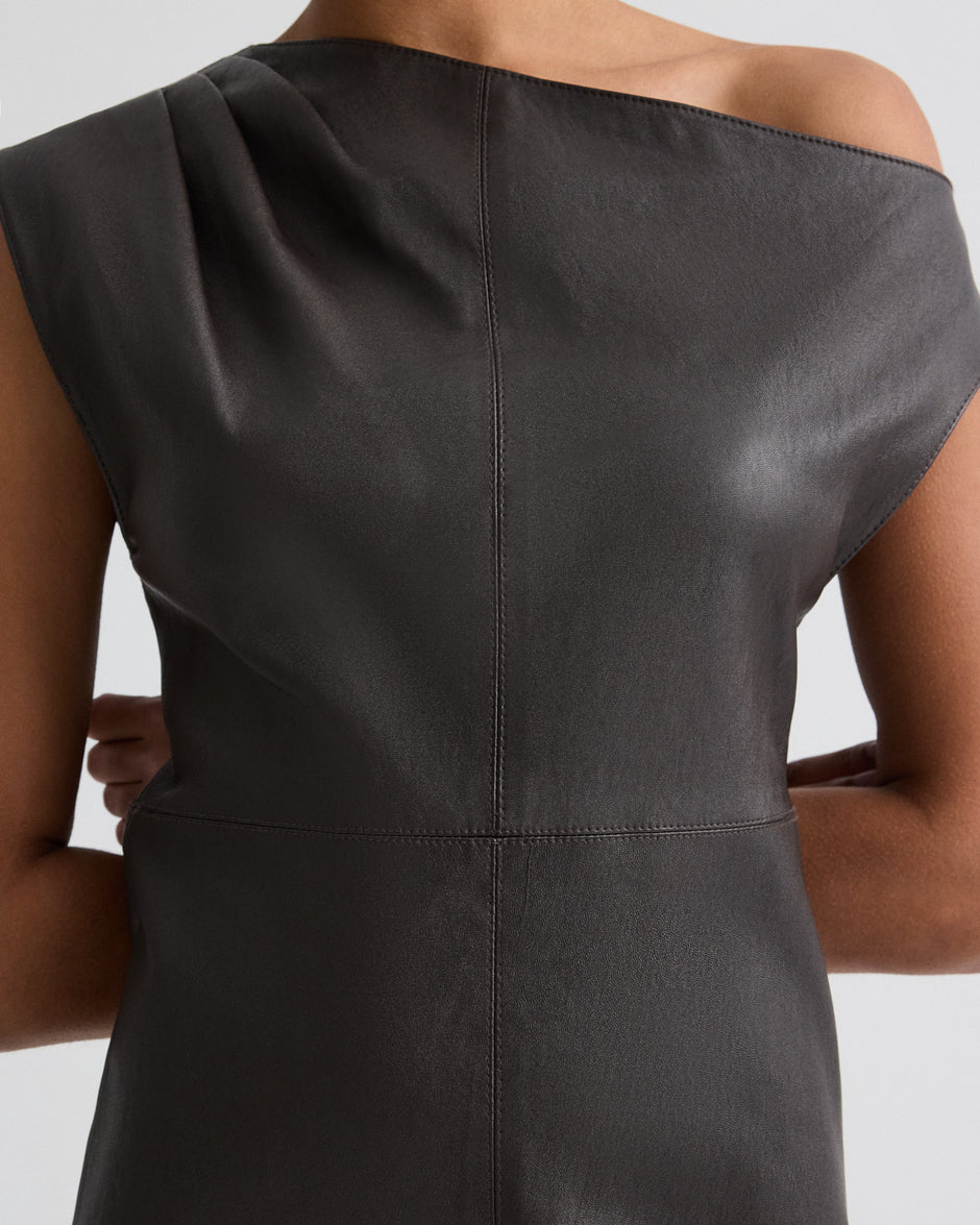 TWP Delicioso Marlowe Dress in Stretch Leather view 3