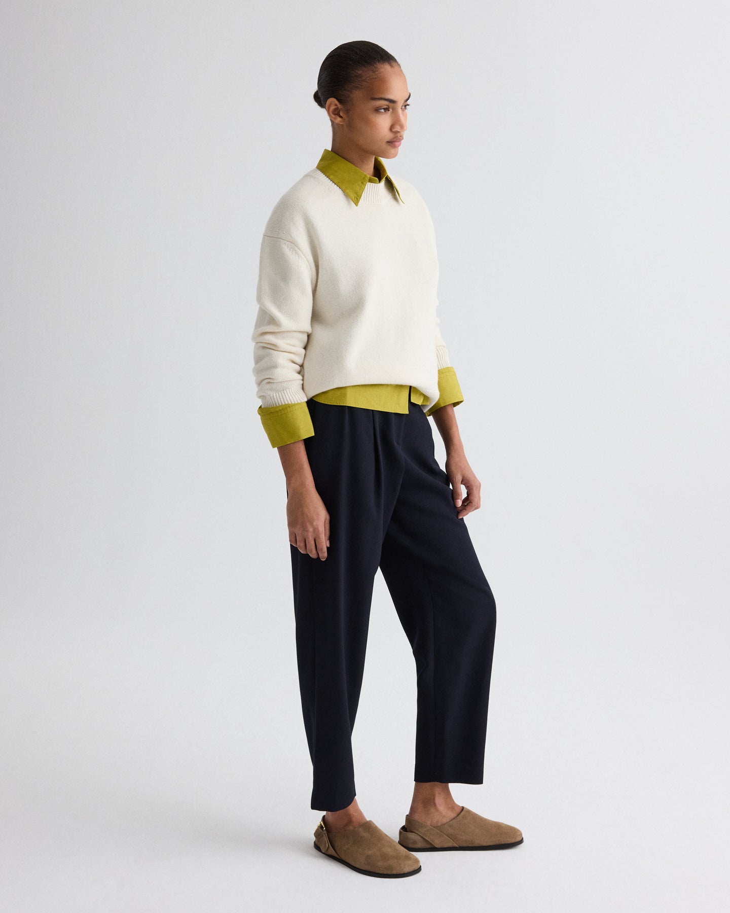 TWP Ivory Boy Crewneck Sweater in Italian Cashmere view 8