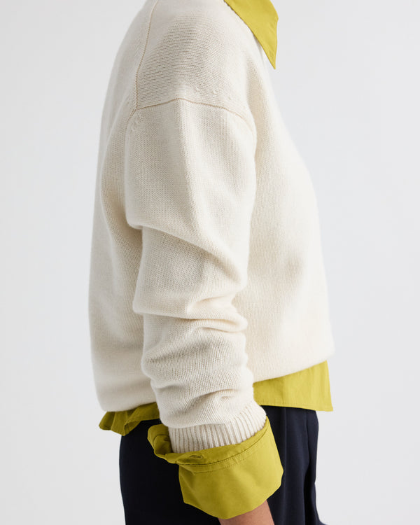 TWP Ivory Boy Crewneck Sweater in Italian Cashmere view 9