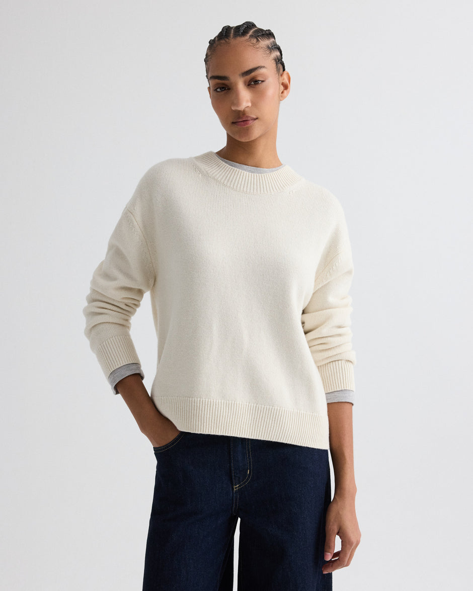 TWP Ivory Boy Crewneck Sweater in Italian Cashmere view 1