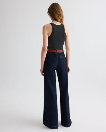 TWP Charcoal heather grey Harbor Tank in Cotton Silk view 5