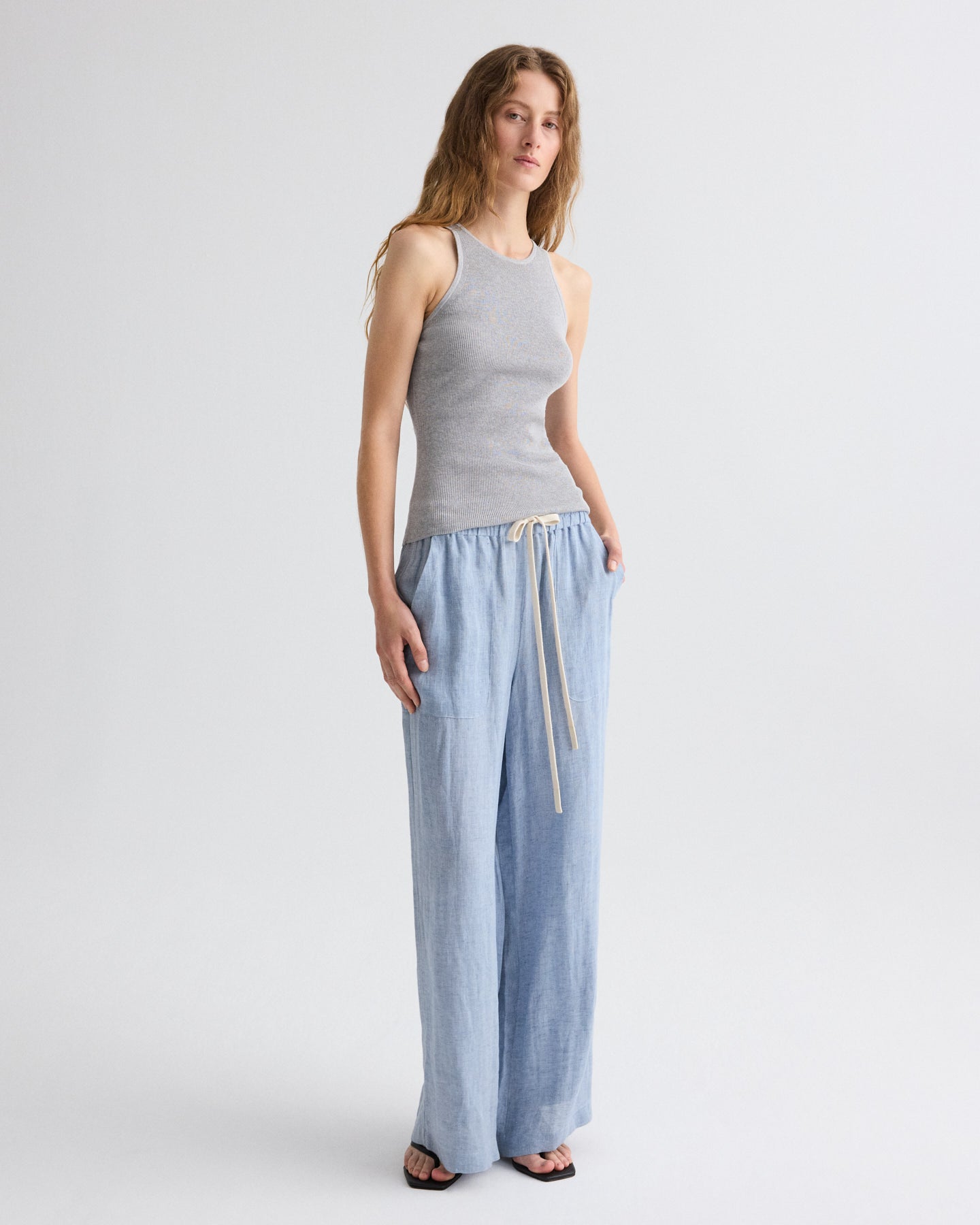 Light heather grey Habror Tank in Light Grey | Cotton Silk Tank