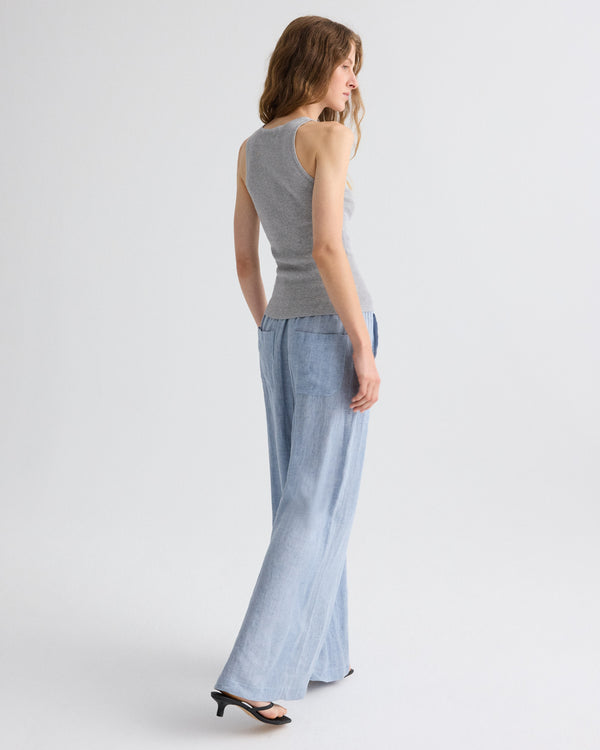 TWP Light heather grey Harbor Tank in Cotton Silk view 5