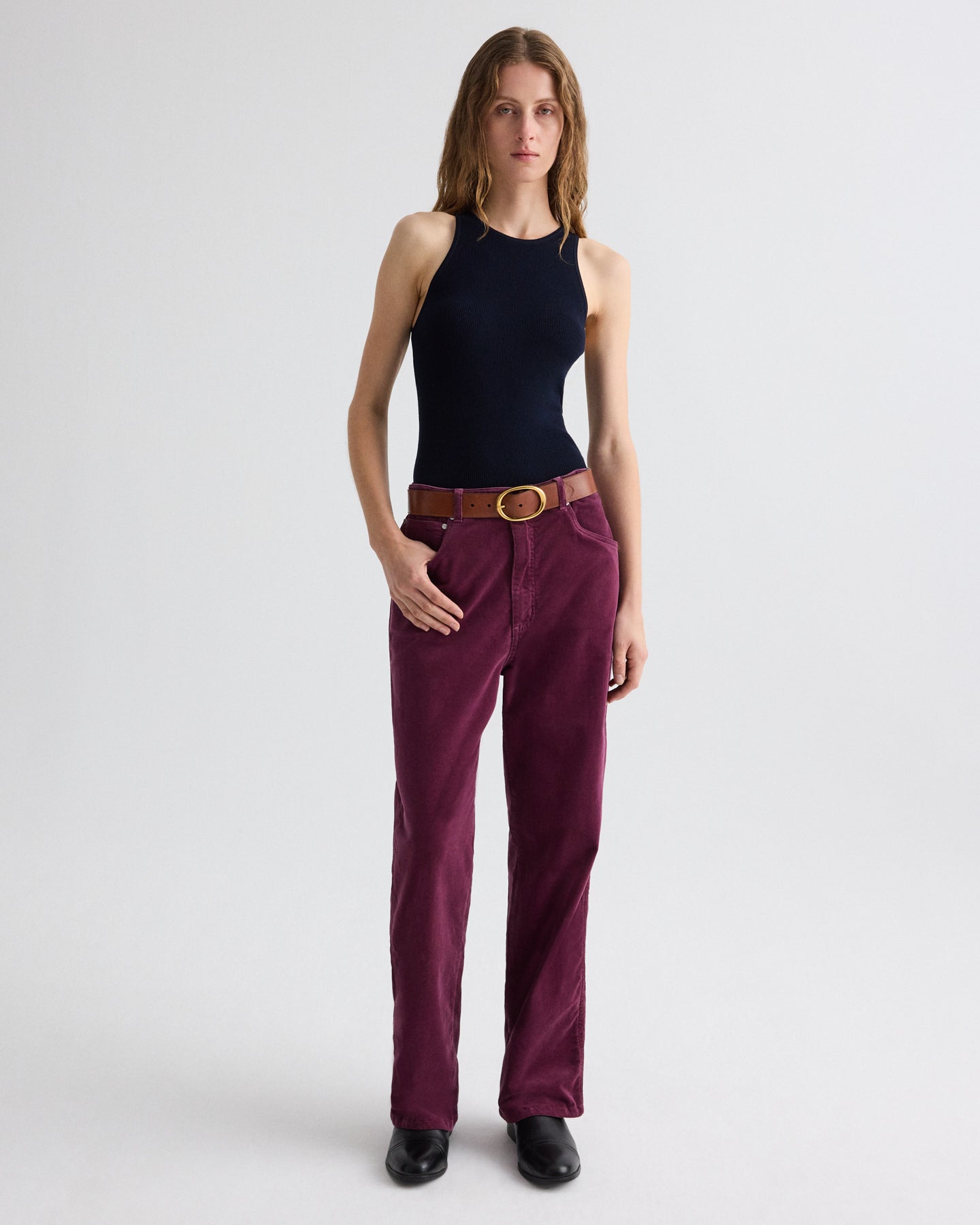Dark midnight Harbor Tank in Cotton Silk | TWP