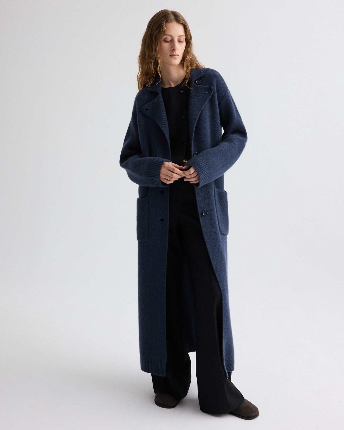 cizatto 2piece wool coat　ロング　ジレ　カーディガン Selvedge Sunday Morning Cardigan Coat in Italian Cashmere | TWP