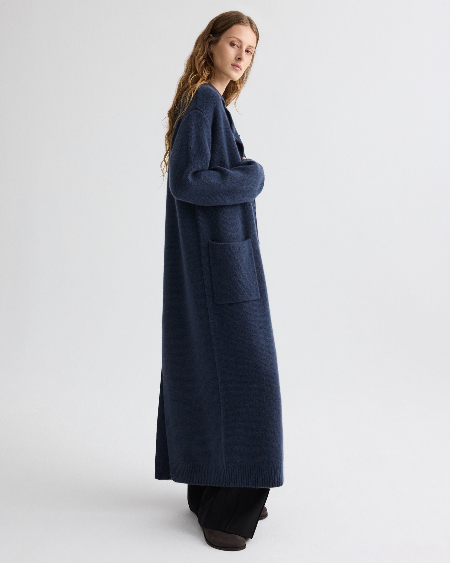 ジャケット・アウター Fabric in Italy Cashmere Super Long Coat Selvedge Sunday Morning Cardigan Coat in Italian Cashmere | TWP