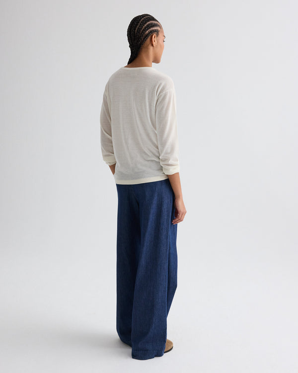TWP Birch Long Sleeve True Crewneck in Superfine Cashmere view 5