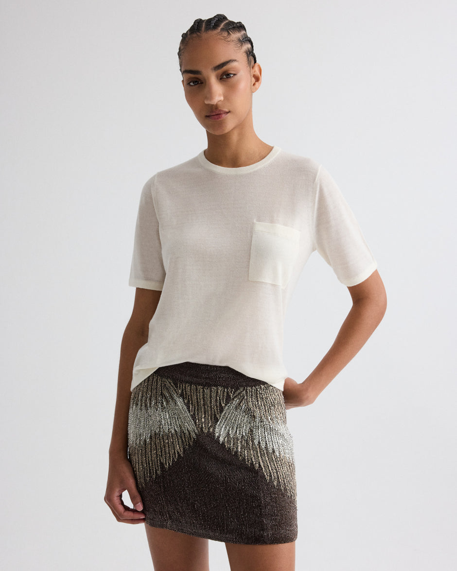 TWP Birch True Crewneck in Superfine Cashmere view 2