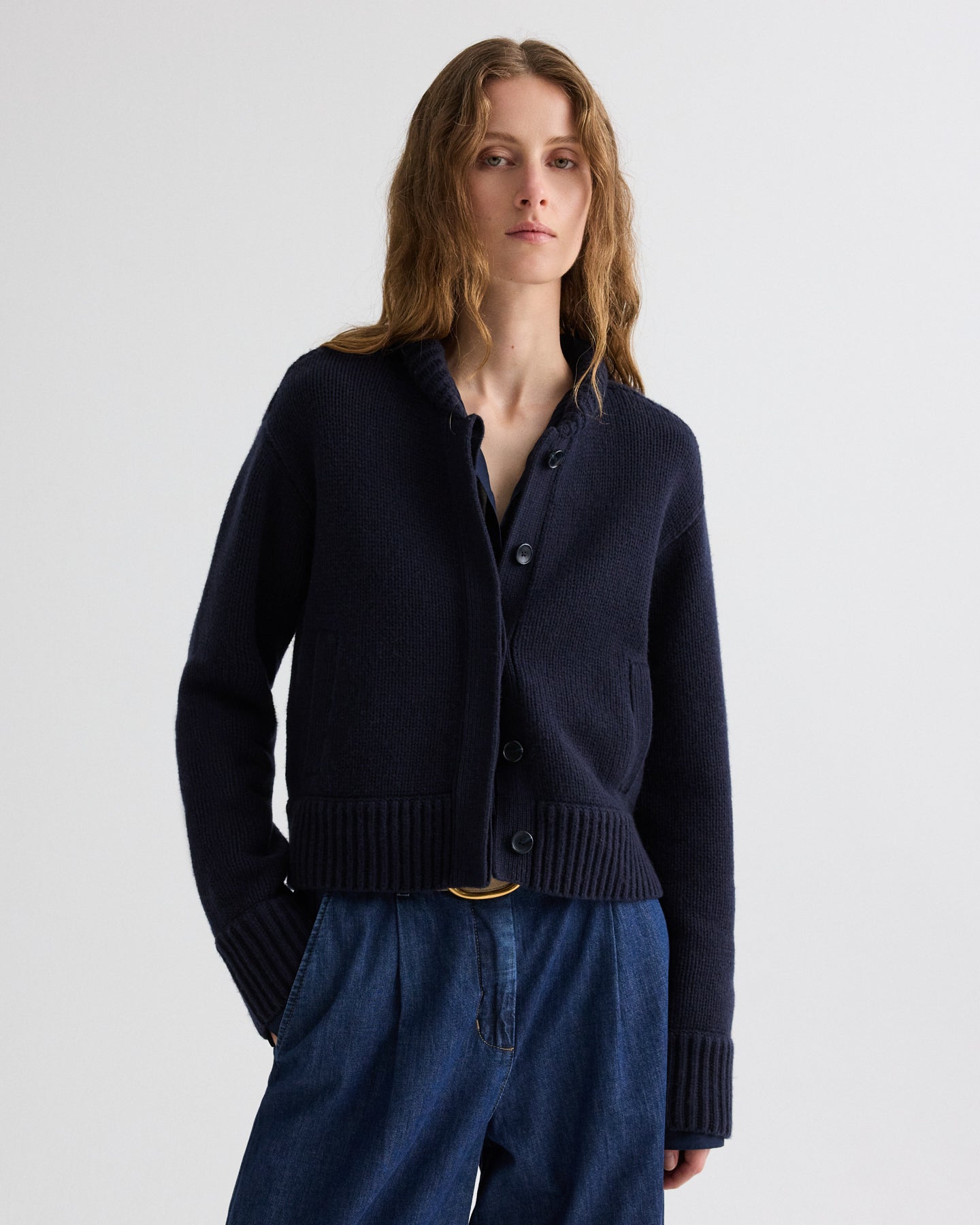 TWP Midnight Connor Cardigan in Cashmere view 2