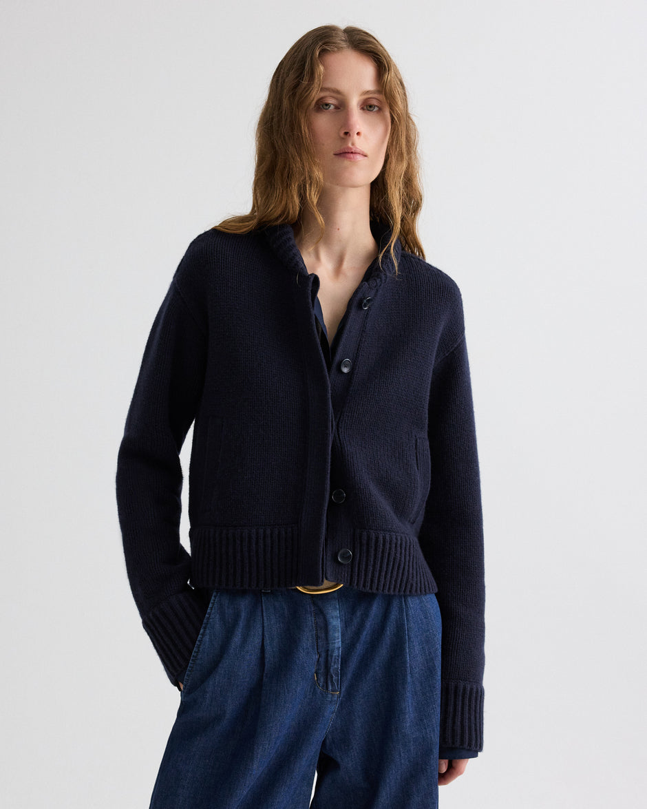 TWP Midnight Connor Cardigan in Cashmere view 2