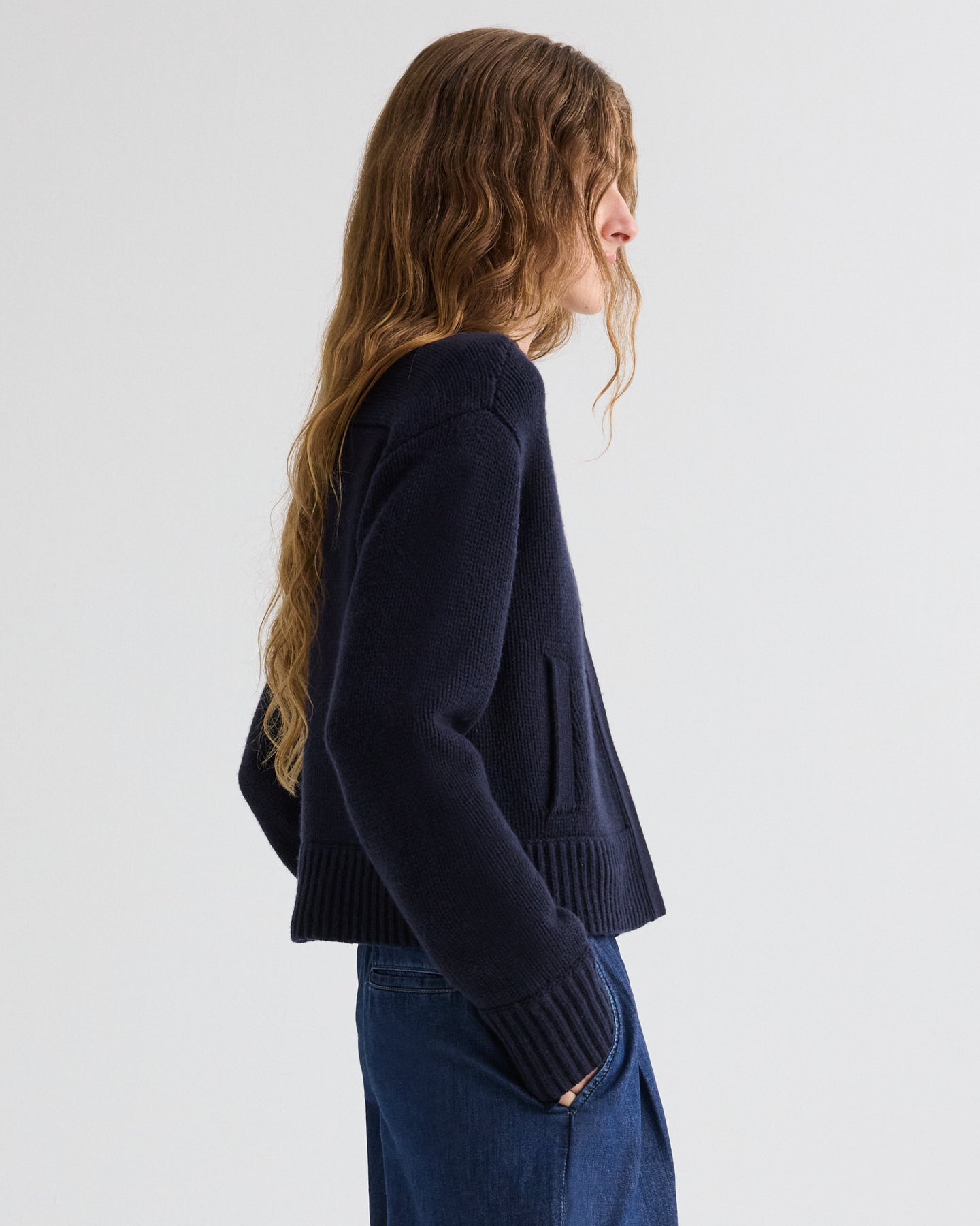 TWP Midnight Connor Cardigan in Cashmere view 4