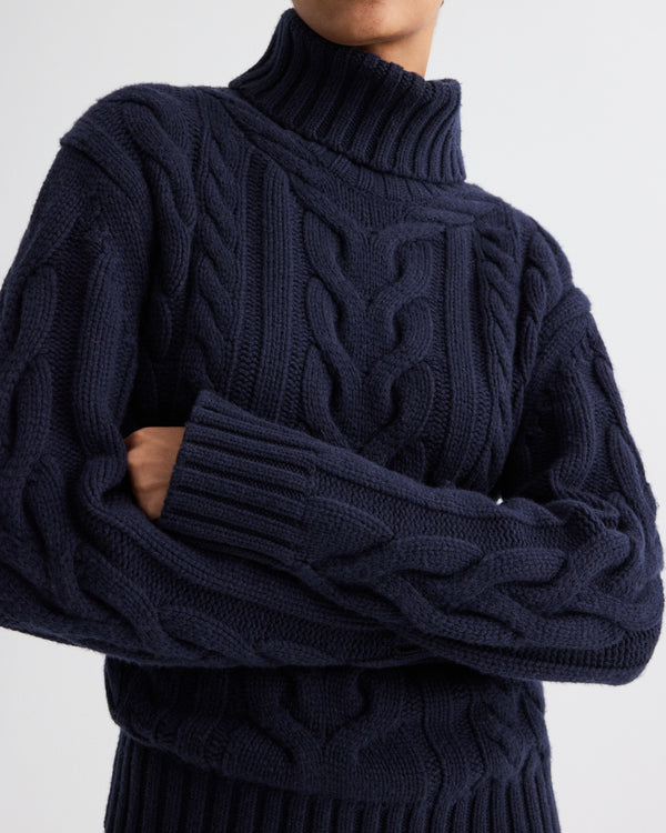 TWP Midnight Traveling T Neck Sweater in Italian Cashmere view 1