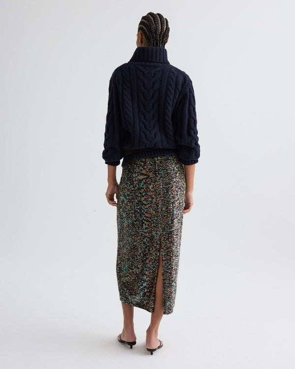 TWP Midnight Traveling T Neck Sweater in Italian Cashmere view 5