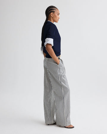 TWP Navy The Polo Sweater in Wool Silk view 5