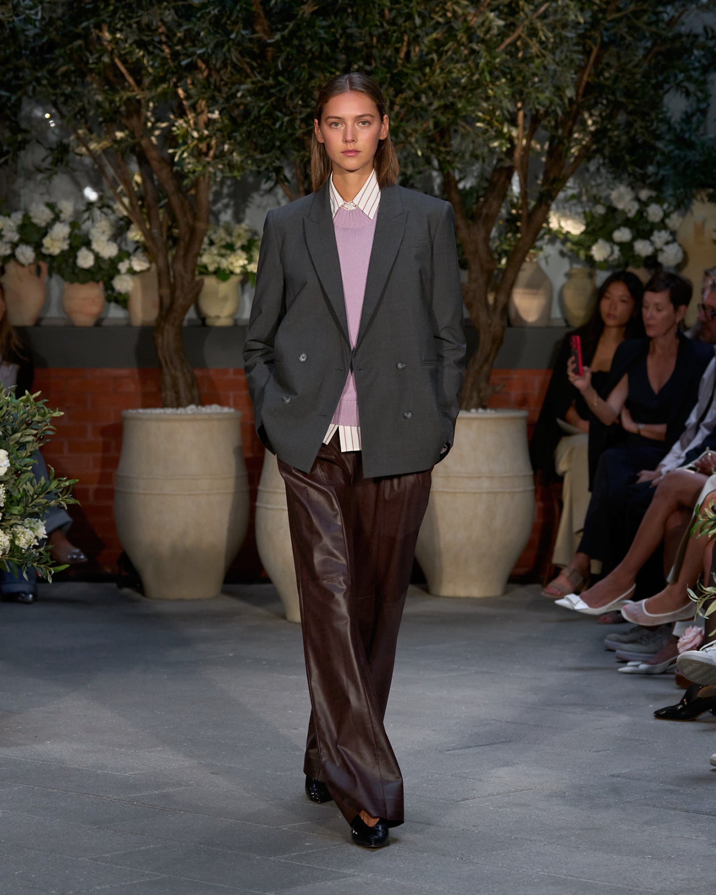 TWP Wine Sulli Pant in Paper Leather view 8