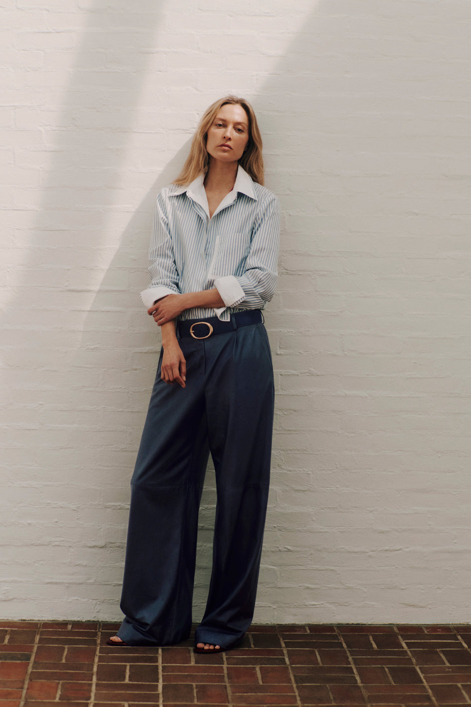 TWP Midnight Hudson St Pant in Paper Leather view 1