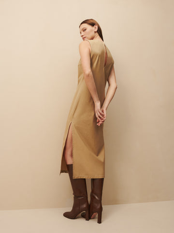 TWP Camel Delaney dress in camel view 6