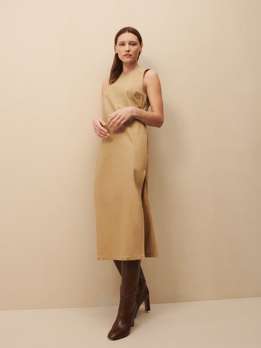 TWP Camel Delaney dress in camel view 3