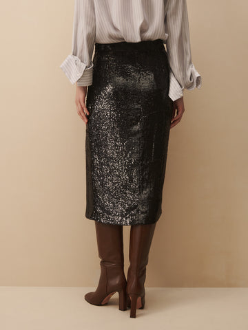 TWP Espresso Lover skirt in sequins view 4