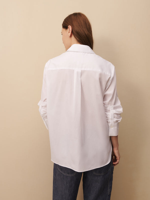 TWP White Following Morning Shirt in superfine cotton view 4