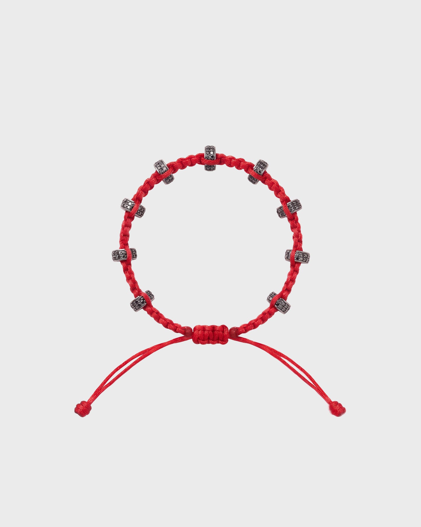 TWP Red Red Thread Bracelet x Double Silver Big Size Half Roundel view 1