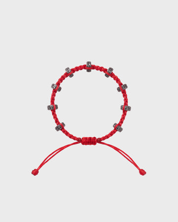 TWP Red Red Thread Bracelet x Double Silver Big Size Half Roundel view 1