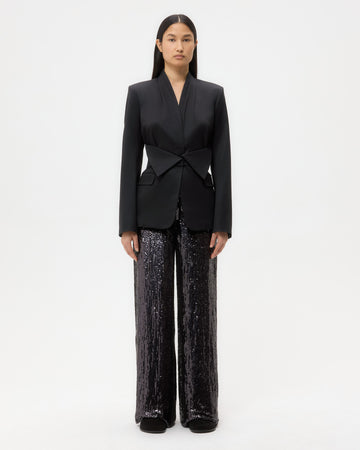 TWP Black After Five Blazer in Tux Wool Suiting view 6