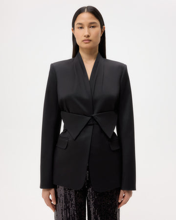 TWP Black After Five Blazer in Tux Wool Suiting view 2