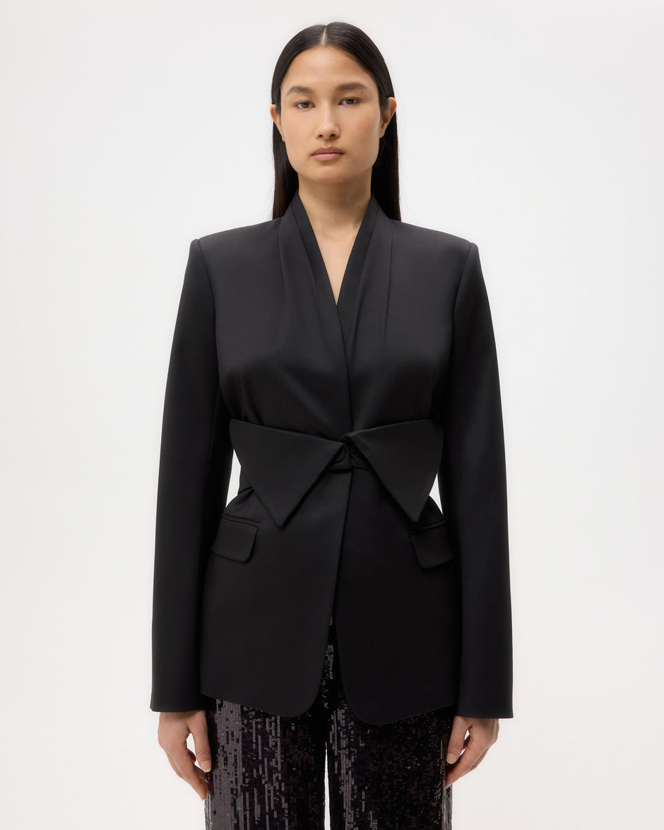 TWP Black After Five Blazer in Tux Wool Suiting view 2