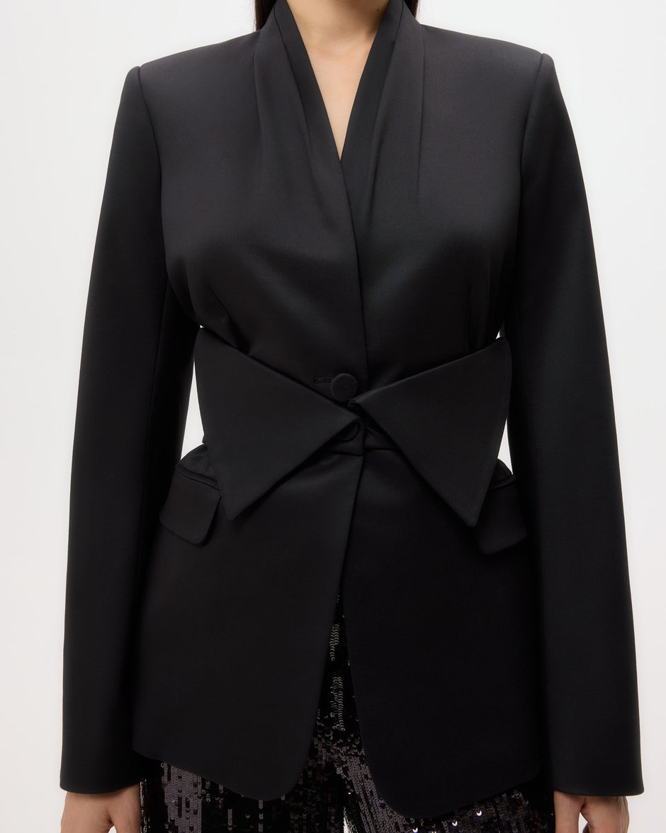 TWP Black After Five Blazer in Tux Wool Suiting view 1