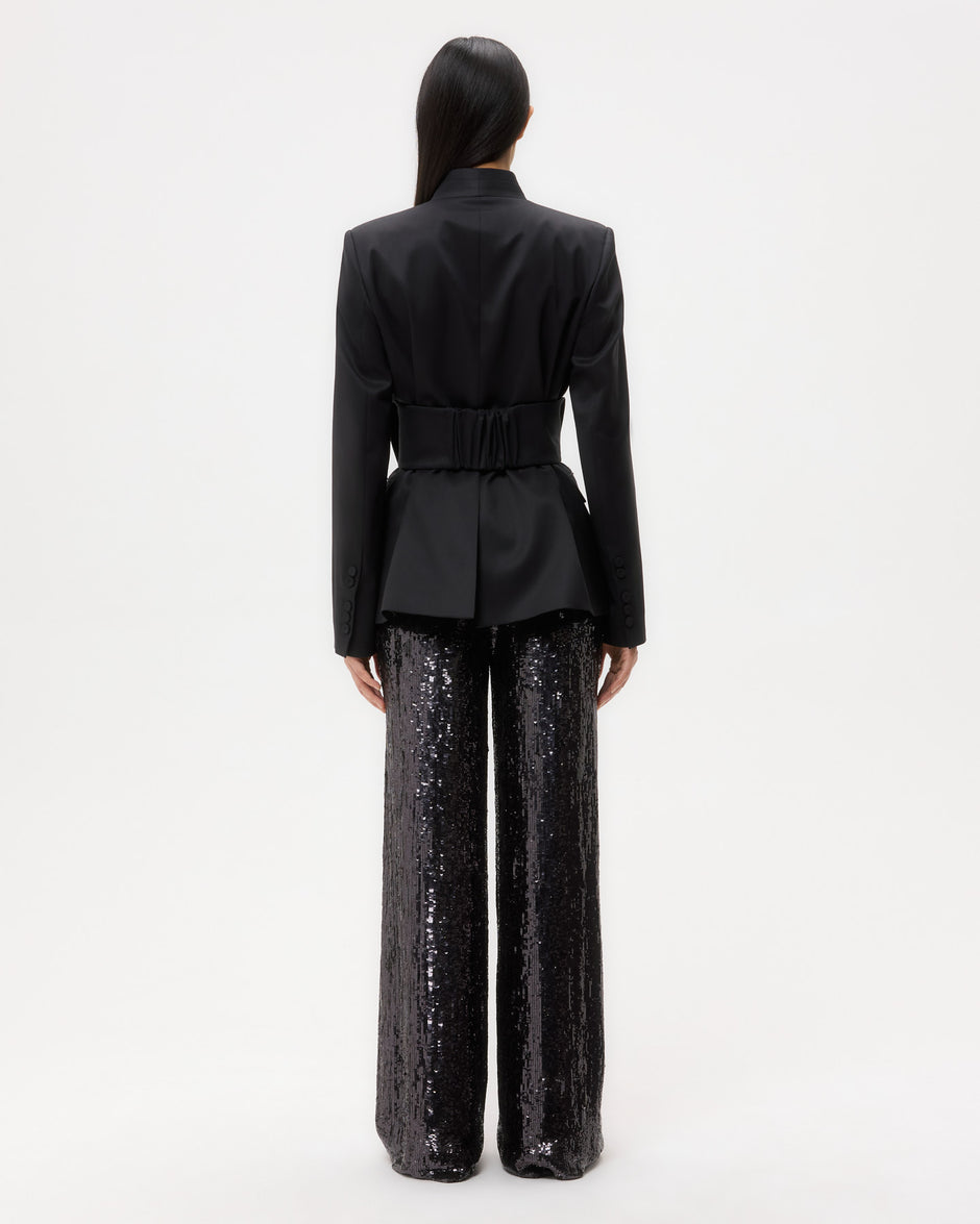 TWP Black After Five Blazer in Tux Wool Suiting view 5