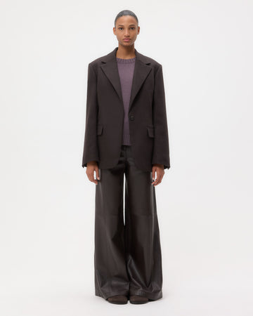 TWP Chocolate Jillian Blazer in Wool Cashmere Flannel view 1