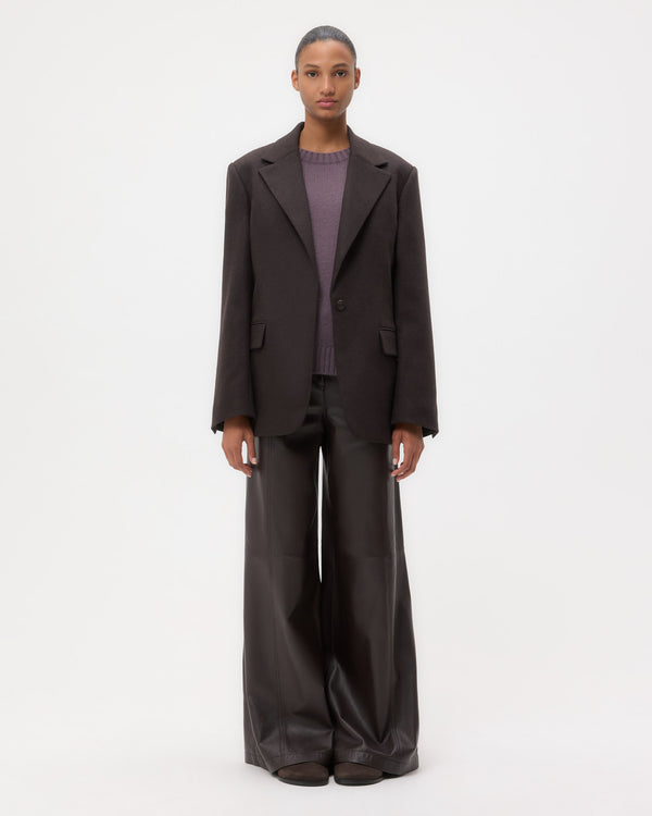 TWP Chocolate Jillian Blazer in Wool Cashmere Flannel view 1