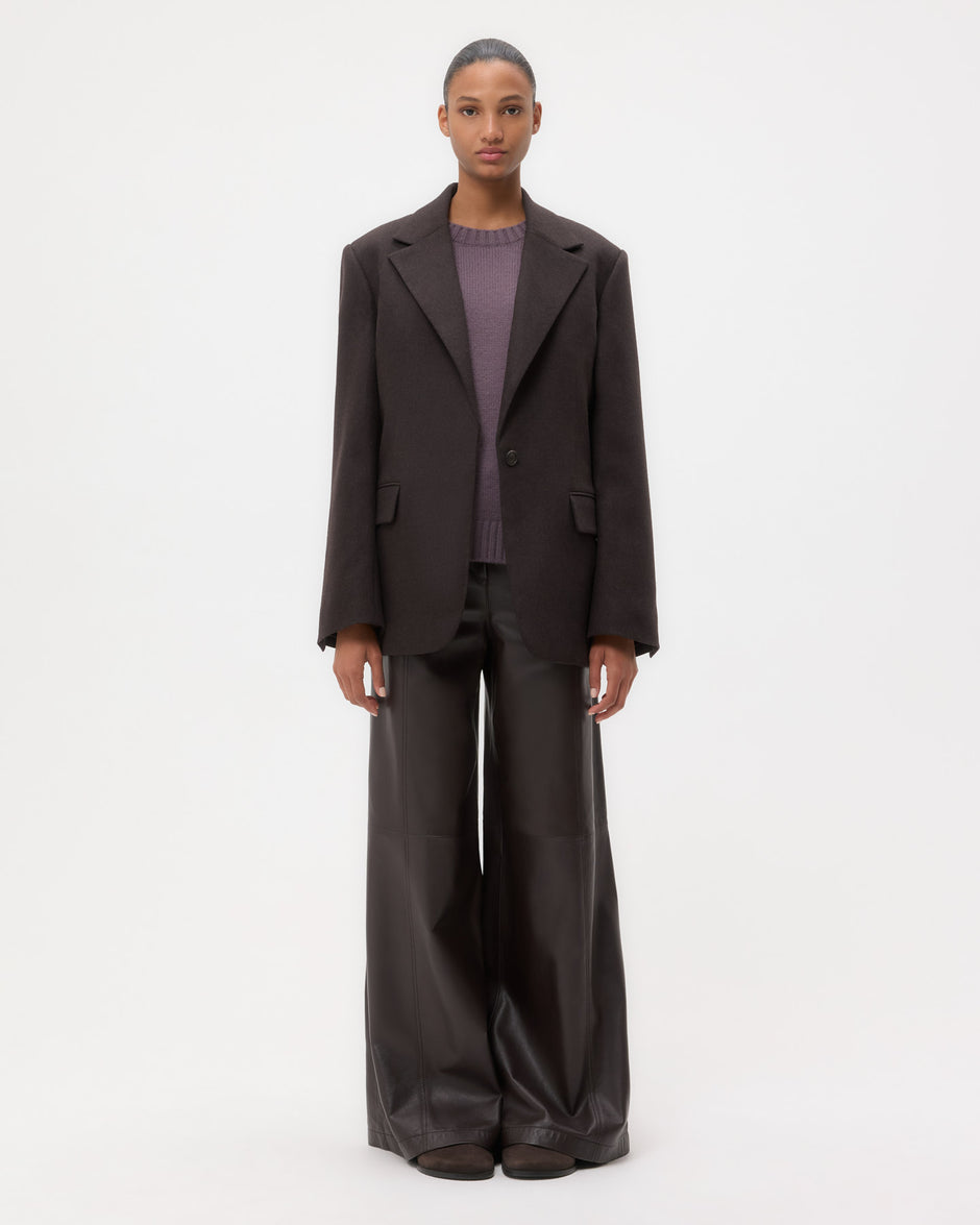 TWP Chocolate Jillian Blazer in Wool Cashmere Flannel view 1