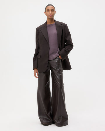 TWP Chocolate Jillian Blazer in Wool Cashmere Flannel view 4